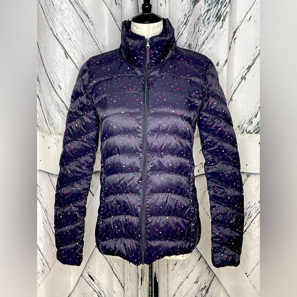 UNIQLO Ultra light down jacket puffer w/dots M - Picture 1 of 8